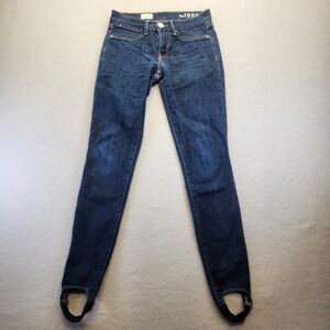Gap 1969 Legging Jeans 26/2R Dark Wash Stirrup‎ Hem Skinny Denim Leggings Y2K